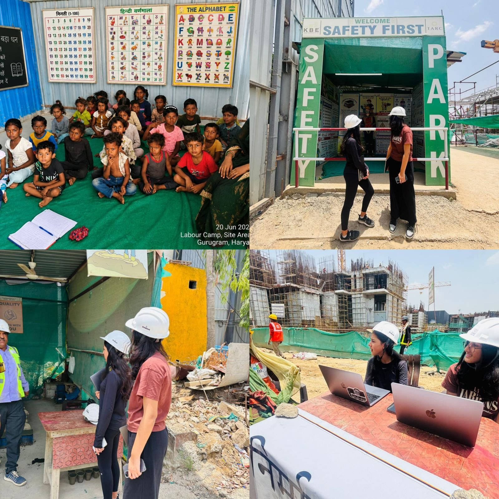 NirmaanSetu indoor registration camp with workers